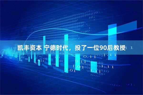 凯丰资本 宁德时代，投了一位90后教授
