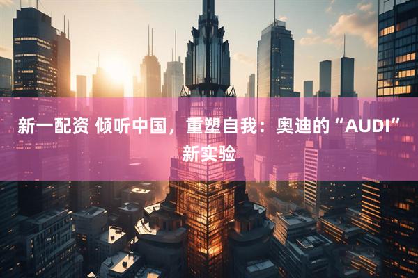 新一配资 倾听中国，重塑自我：奥迪的“AUDI”新实验